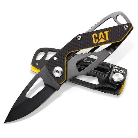 Cat 5-1/4 Inch Folding Skeleton Knife with Black Blade 980265